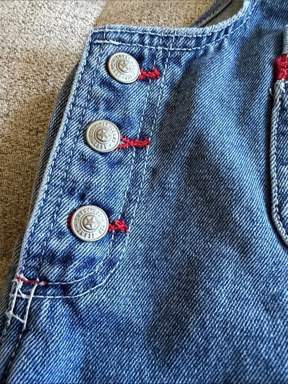 TCP vintage Jeans Girls Denim Overall Dress Size 5/6 Blue Adjustable Strap